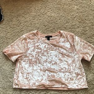 Crushed velvet crop top